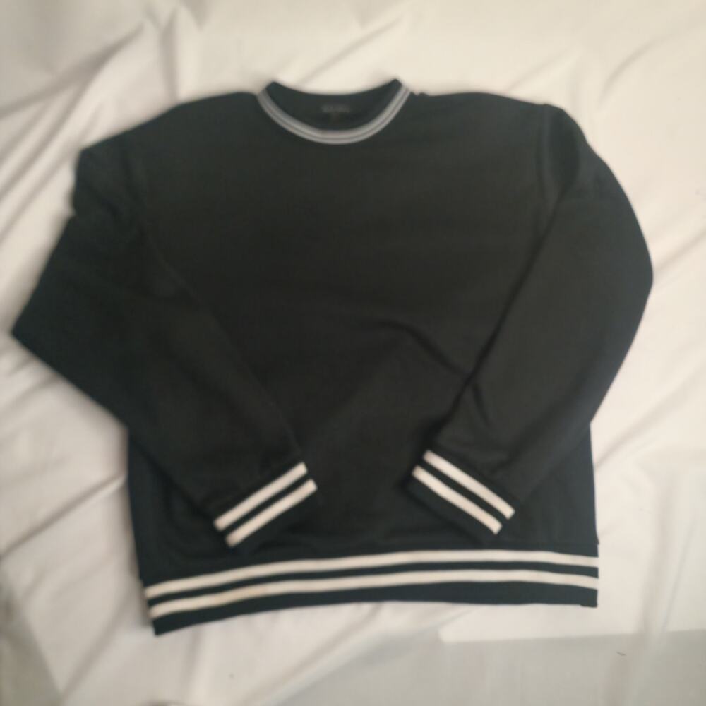Therapy Black Pullover Sweatshirt Feel Striped Cuffs Egypt Size Medium